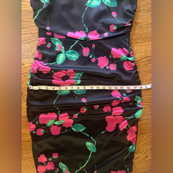 Milly Dayna Painted Floral Sleeveless Satin Cocktail Dress NWT - Picture 10 of 11